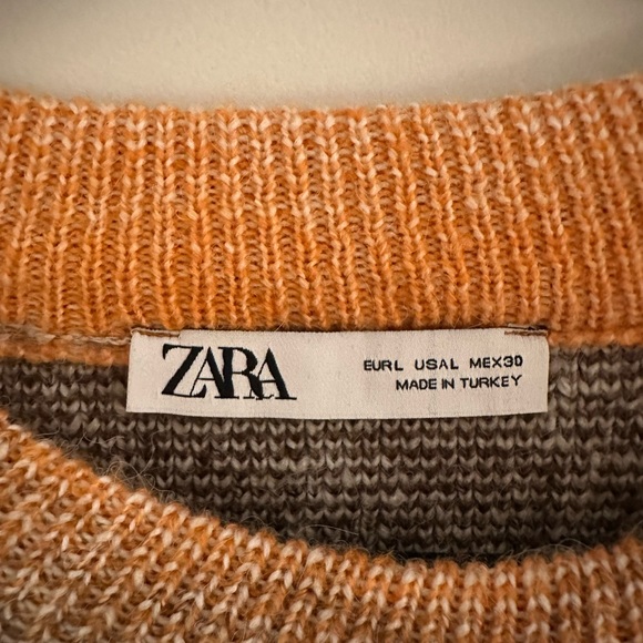 Zara cropped fringe knit sweater. Size large - Picture 4 of 5